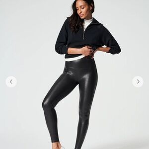 SPANX Black Faux Leather Leggings